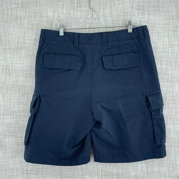 LL Bean Mens Size 34W navy blue cargo shorts 1917 - Picture 2 of 7